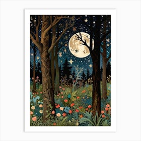 William Morris Night In The Forest 16 Art Print