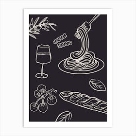 Black Tablescape Art Print