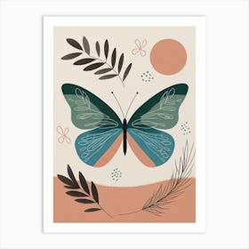 Boho Minimalist Butterfly Poster Art Print