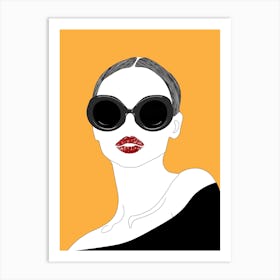 Illustration Of A Woman In Sunglasses Art Print