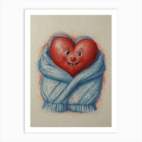 Heart In A Blanket Art Print