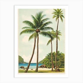 Anse Source D'Argent Beach 2 Seychelles Vintage Art Print