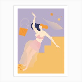 Woman With A Basket 1 Art Print