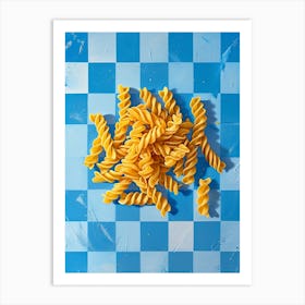 Pasta Blue Checkerboard 1 Art Print