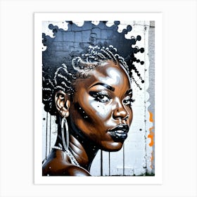 Graffiti Mural Of Beautiful Black Woman 316 Art Print