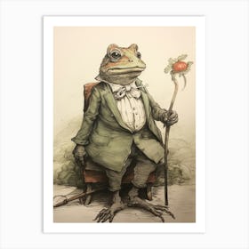 Storybook Animal Watercolour Frog Art Print