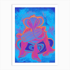 vibrant unique trending oil painting of Ganesha by DollyJ Affiche