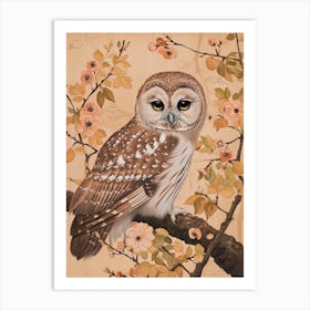 Boreal Owl Japanese Painting 5 Art Print
