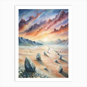 A Poster Of The Sailing Stones Moving Mysteriously (1) Art Print