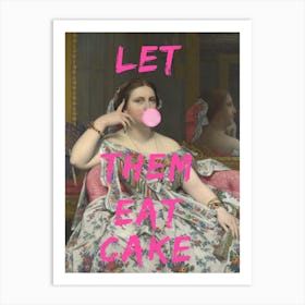 Let Them Eat Cake, Bubble Gum Vintage Portrait Art Print