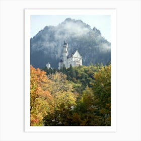 Misty Magical Castle Neuschwanstein Art Print