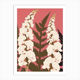 Foxgloves Flower Big Bold Illustration 1 Art Print