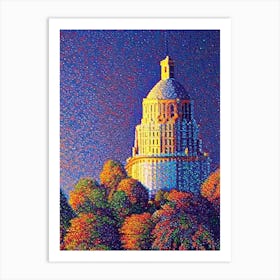 Lansing, City Us  Pointillism Art Print