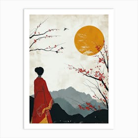 Asian Woman, Minimalism Japan Art Print