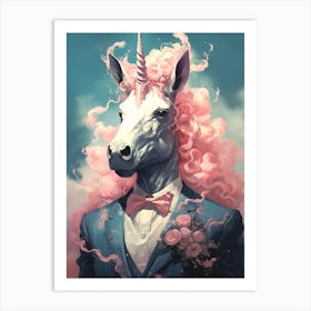 Unicorn In A Suit 3 Art Print