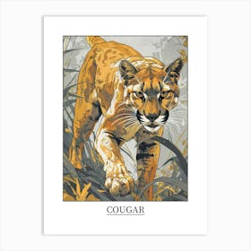 Cougar Precisionist Illustration 3 Poster Art Print