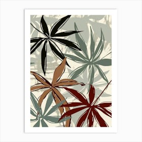 Tropical Leaves Vector Art Print