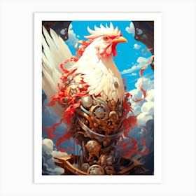 Steampunk Rooster Art Print