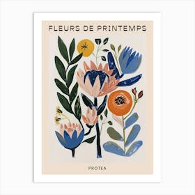 Spring Floral French Poster  Protea 3 Art Print