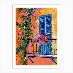 Balcony Painting In Piraeus 3 Art Print