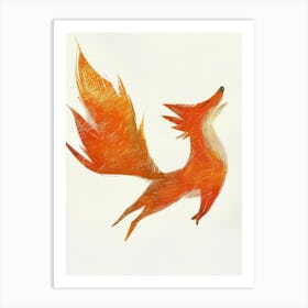 Fox In Flight Art Print