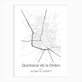 Quintanar De La Orden,Spain Minimalist Map Art Print