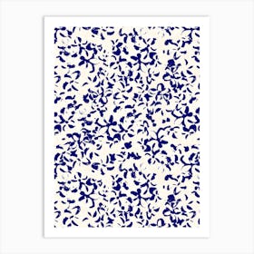 Blue And White Floral Pattern Art Print