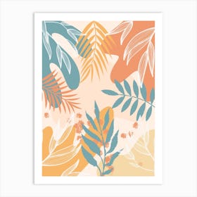 Abstract Tropical Leaves 4 Art Print