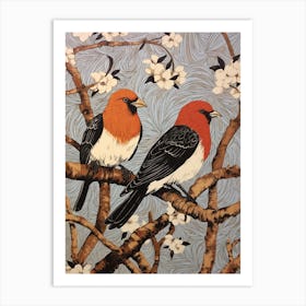 Two Birds Art Nouveau Poster 11 Art Print