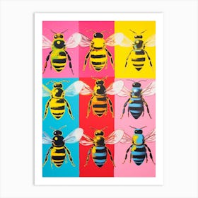 Vivid Bees Pop Art Inspired 4 Art Print