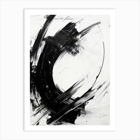 Movement Abstract Black And White 3 Art Print