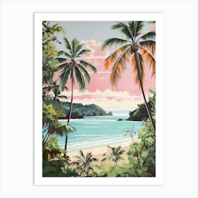 A Canvas Painting Of Anse Lazio, Praslin Seychelles 1 Art Print