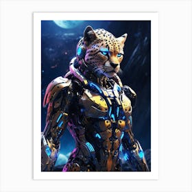 Cheetah In Cyborg Body #3 Art Print