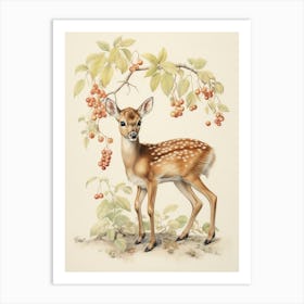 Storybook Animal Watercolour Deer 2 Art Print