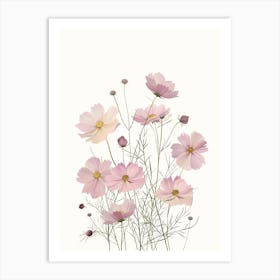 Pink Cosmos Kids and Nursery Art Print