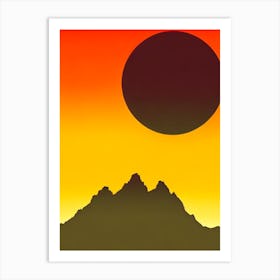 Grand Teton National Park United States Of America Retro Two Tone Art Print