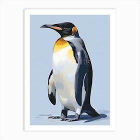 King Penguin Dunedin Taiaroa Head Minimalist Illustration 1 Art Print