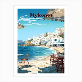 Mykonos Greece Vacation Travel Art Art Print