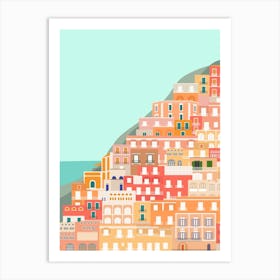 View over the Amalfi Coast, Positano, Italy Art Print