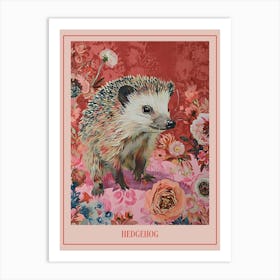 Floral Animal Painting Hedgehog 6 Poster Art Print