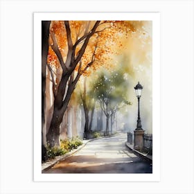 Watercolor Of A Street 14 Art Print