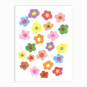 Rainbow Daisies Art Print