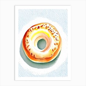 Bagel Tablescape Summer Marker Art Art Print