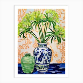 Flowers In A Vase Still Life Painting Agapanthus 4 Art Print