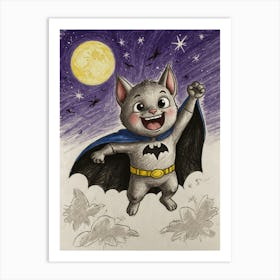 Batman Cat 3 Art Print