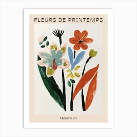 Spring Floral French Poster  Amaryllis 2 Art Print