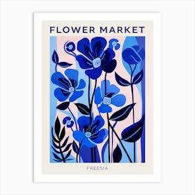 Blue Flower Market Poster Freesia 3 Art Print