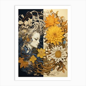 Woman With Flowers 13 Art Print