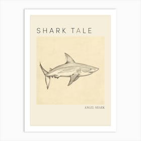 Angel Shark Vintage Illustration 5 Poster Art Print