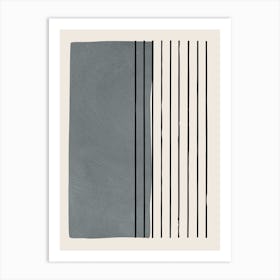 Minimalist Gray And Black Vertical Lines Art Print